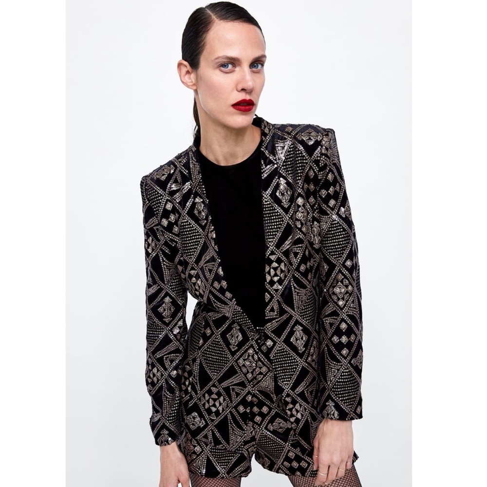 Zara Sequined Blazer